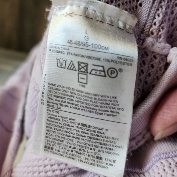 Banana republic  lilac blush long sleeves Pointelle sweater, size L - Picture 9 of 14